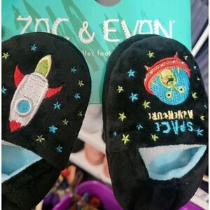 Zac And Evan Kids Space Adventure Plush Rocket Slide Slippers Size 11/12 New‎